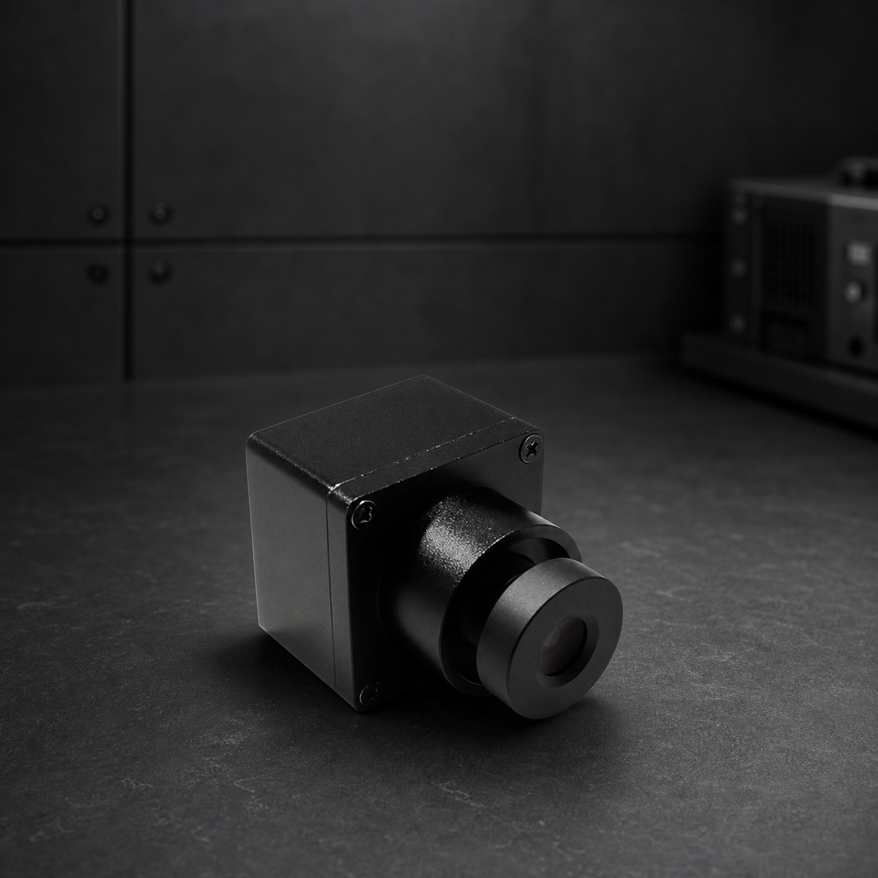 GMSL camera in a dark industrial studio