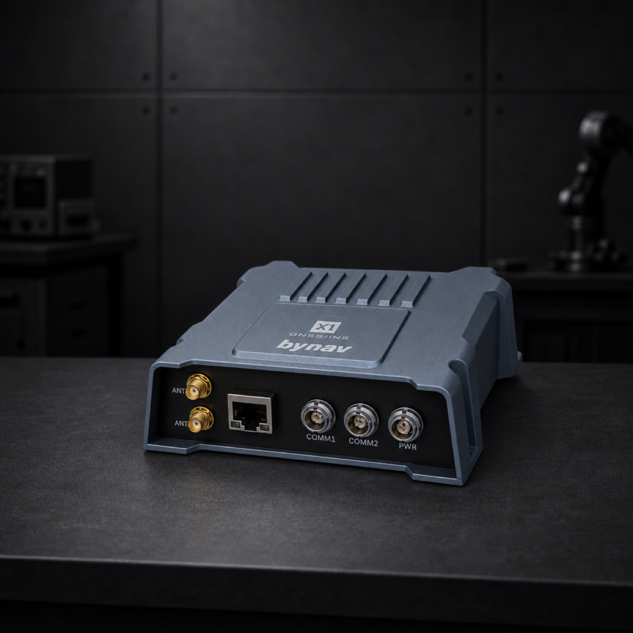 RTK + GNSS + IMU positioning system in a dark industrial studio