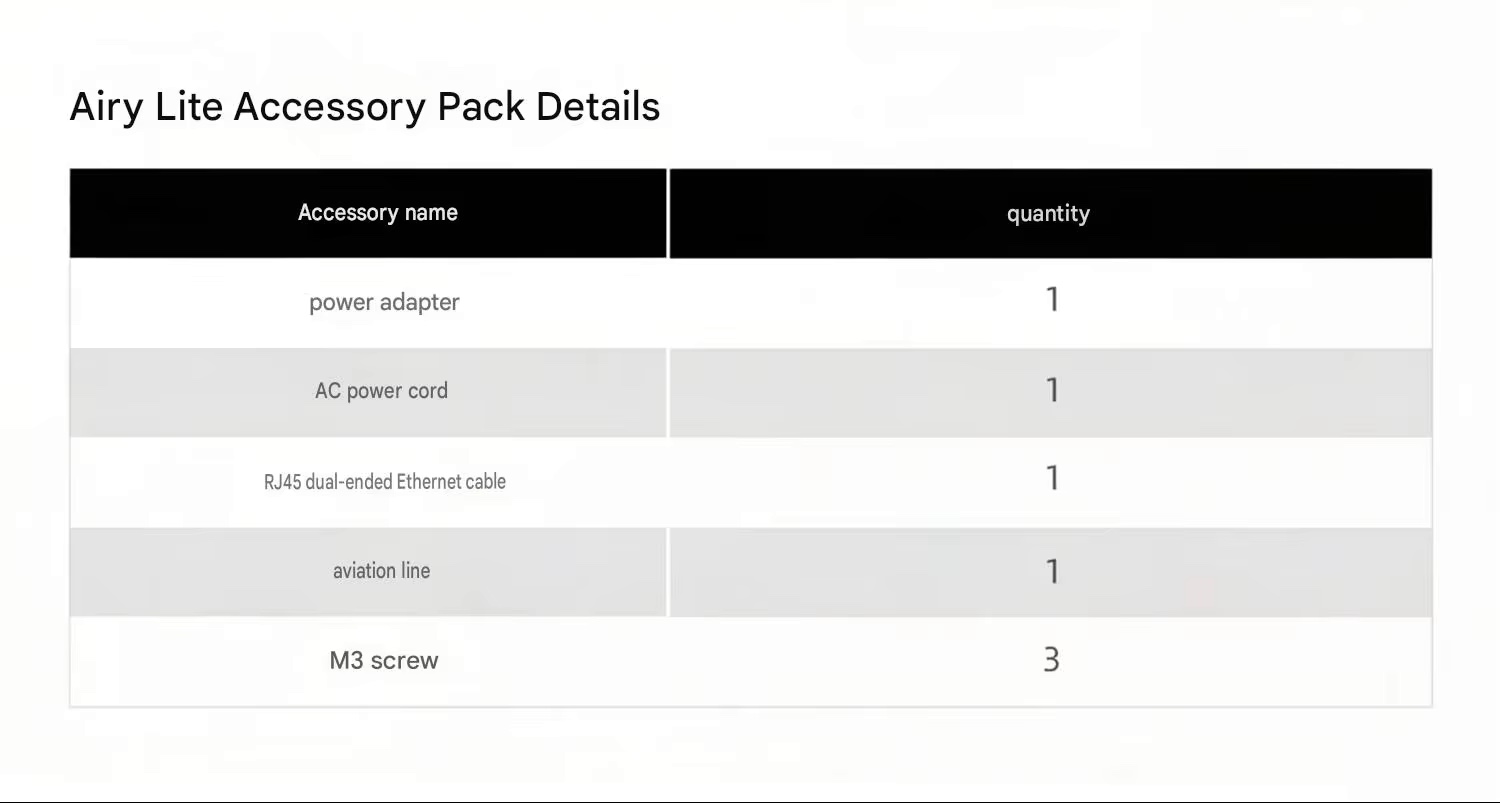 Airy Lite product and accessory package