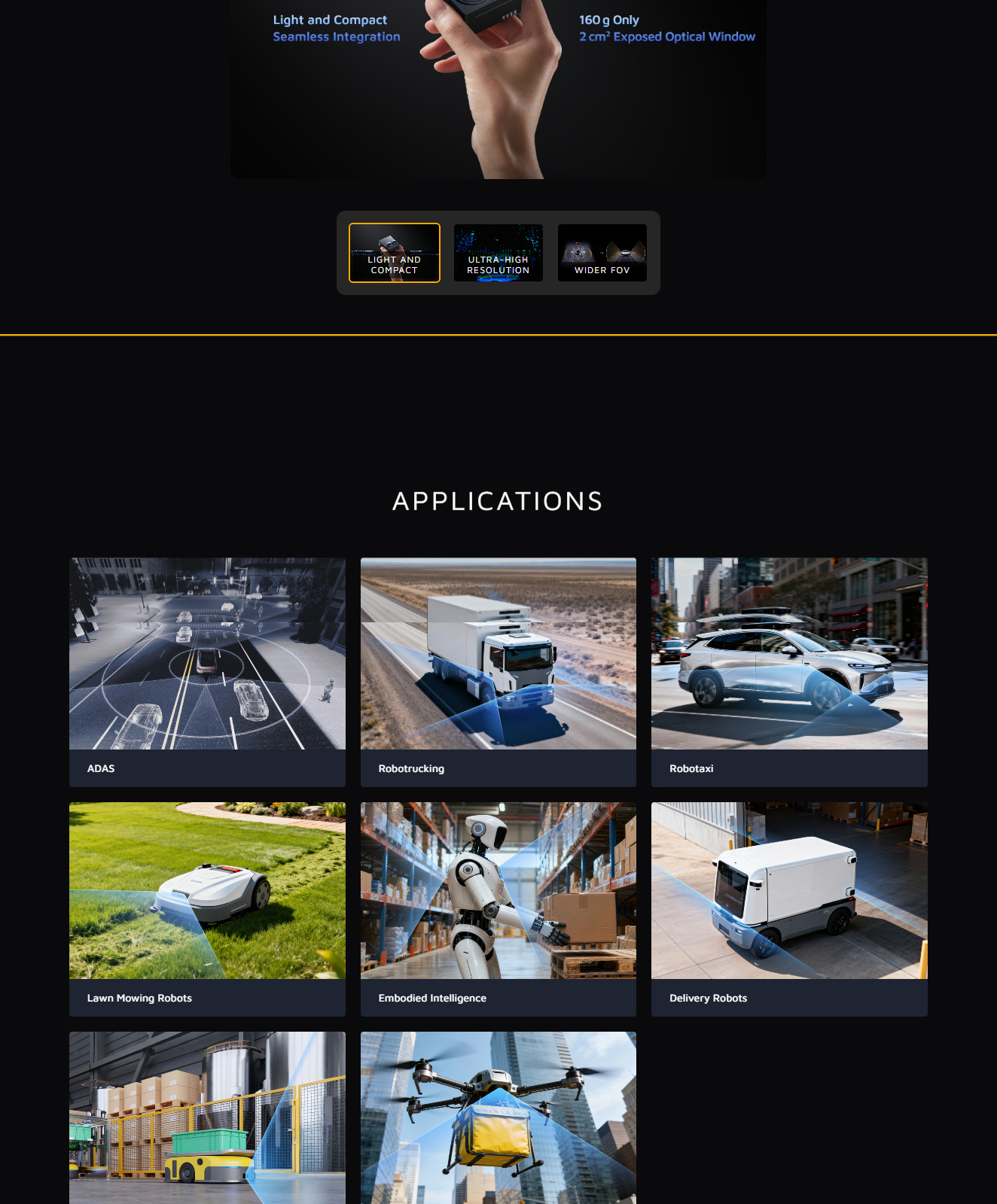 Hesai FTX product overview, key specifications and applications, section 3 of 4