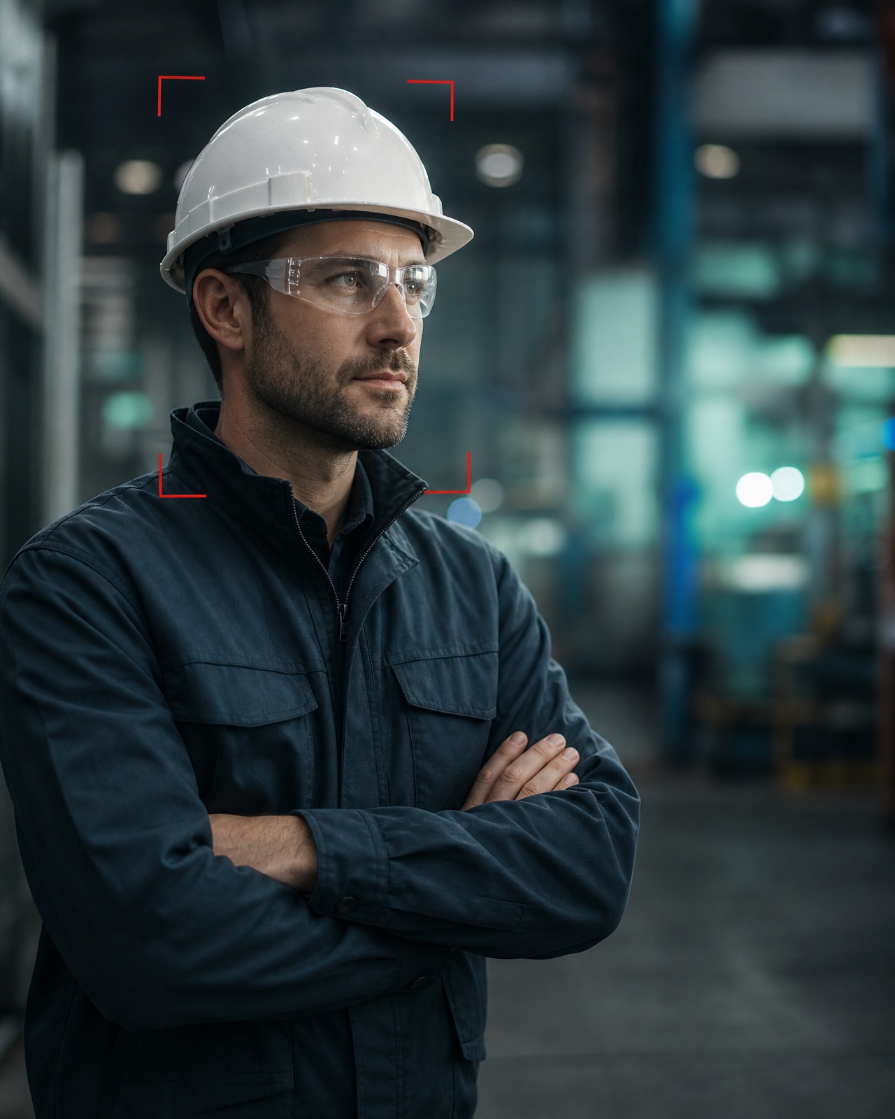 AI safety helmet detection identifying protective equipment on a worker